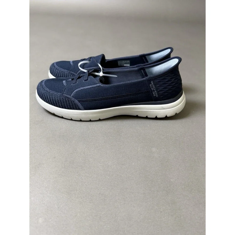 Skechers Slip-Ins Navy  Walk Shoes Womens 10 Memory Foam Comfort Casual Wide Fit